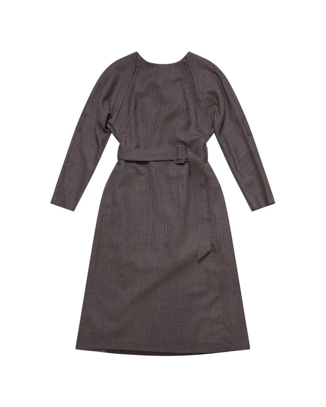 MM6 by Maison Margiela Brown Belted Draped Midi Dress