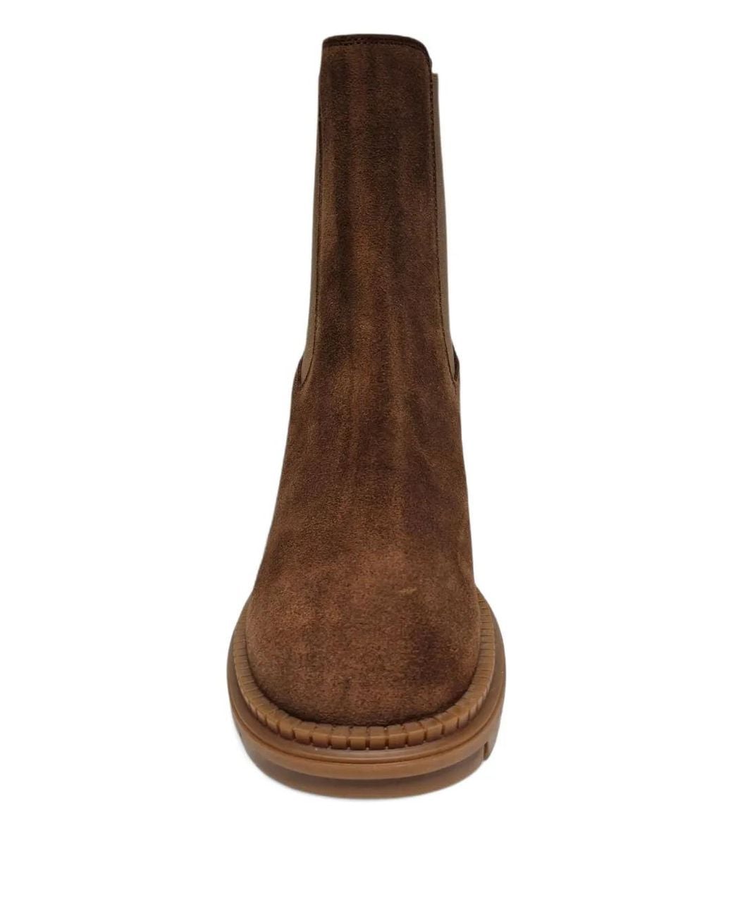 Casadei Brown 80Mm Suede Chelsea Boots