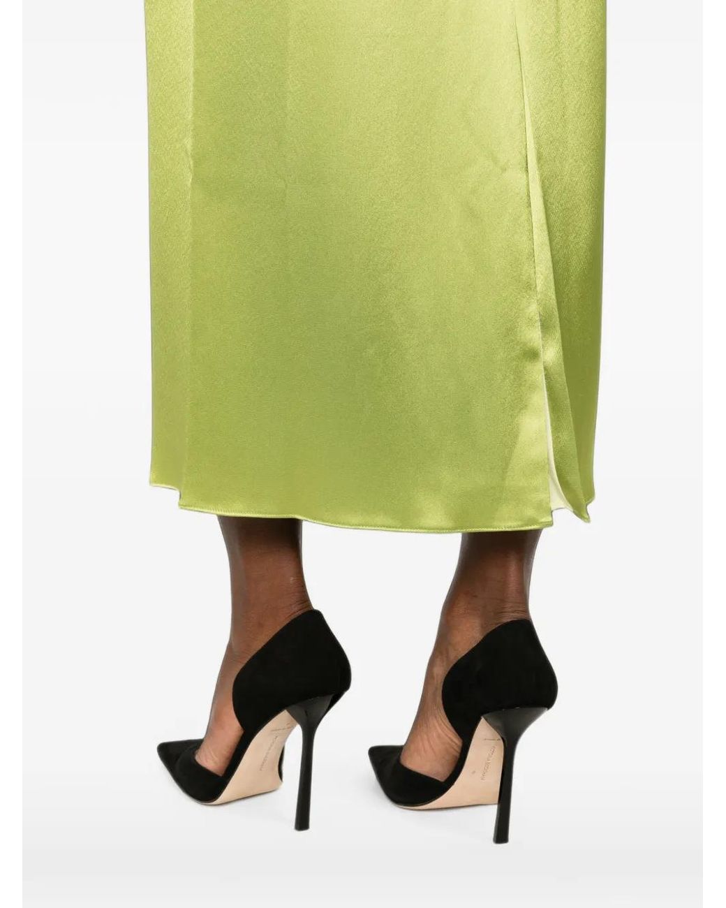 Sophie et Voila Yellow Satin-Finish Maxi Skirt