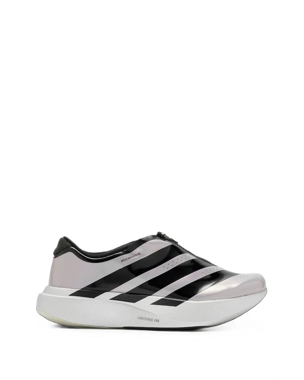 Adidas White Adizero Evo Sl Zip-Up Sneakers