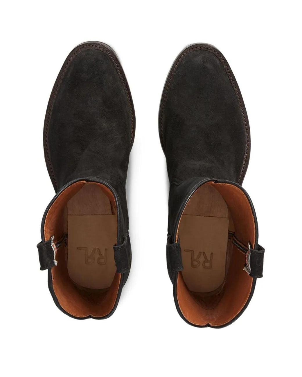RRL Black Walker Suede Boots for men