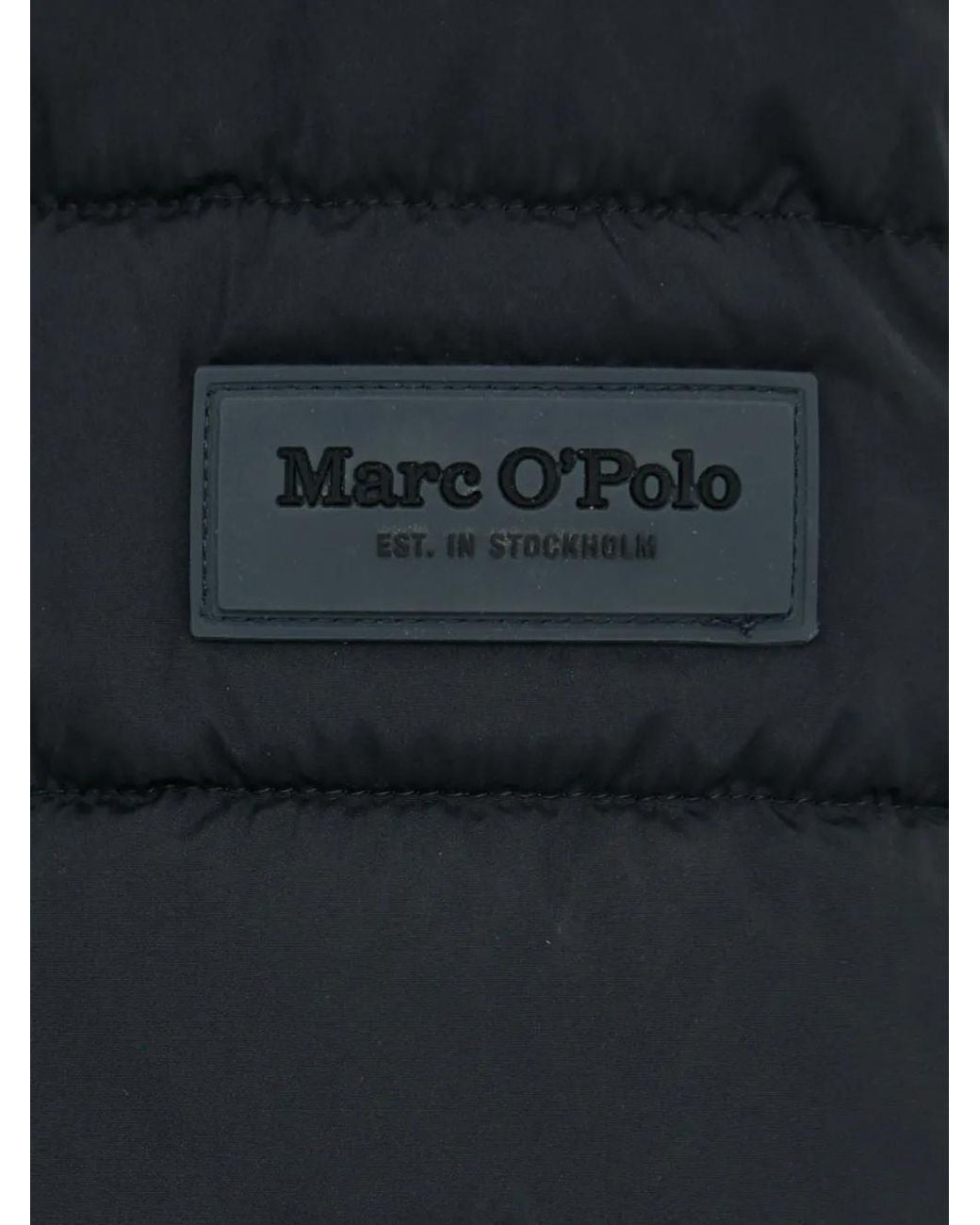 Marc O' Polo Black Logo-Patch Quilted Jacket for men