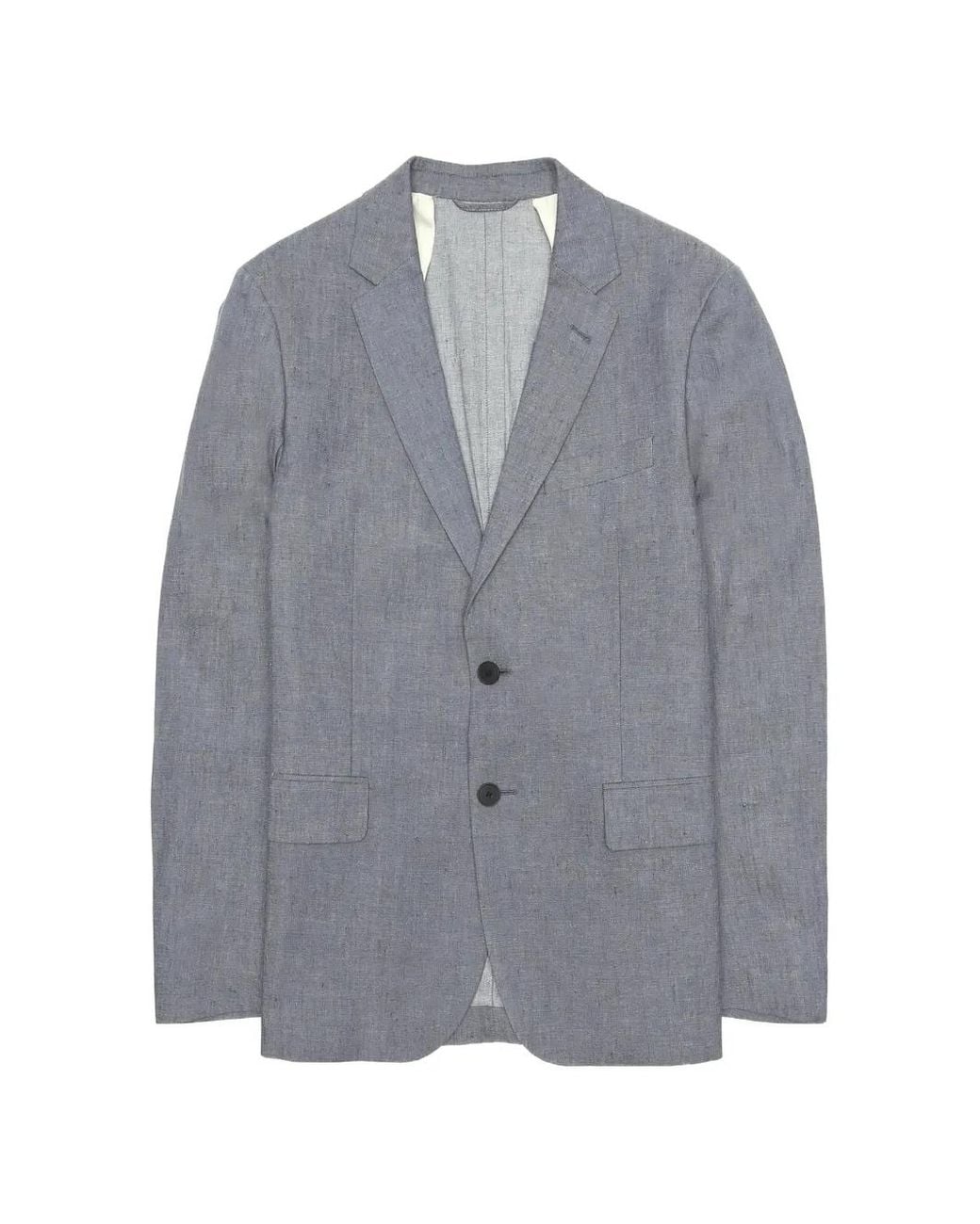 Gant Gray Melange-Effect Long-Sleeve Blazer for men