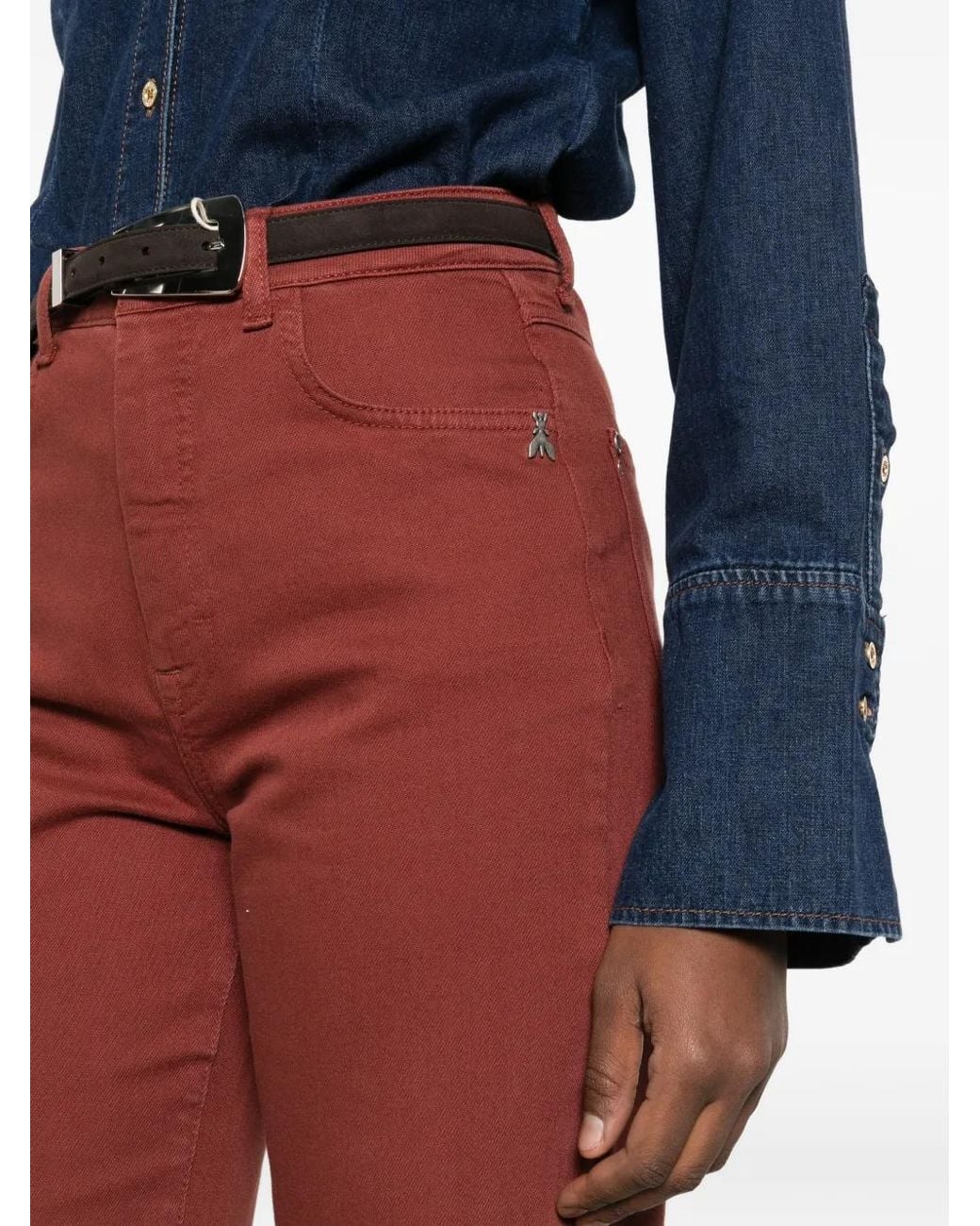 Patrizia Pepe Red High Waist Straight Jeans
