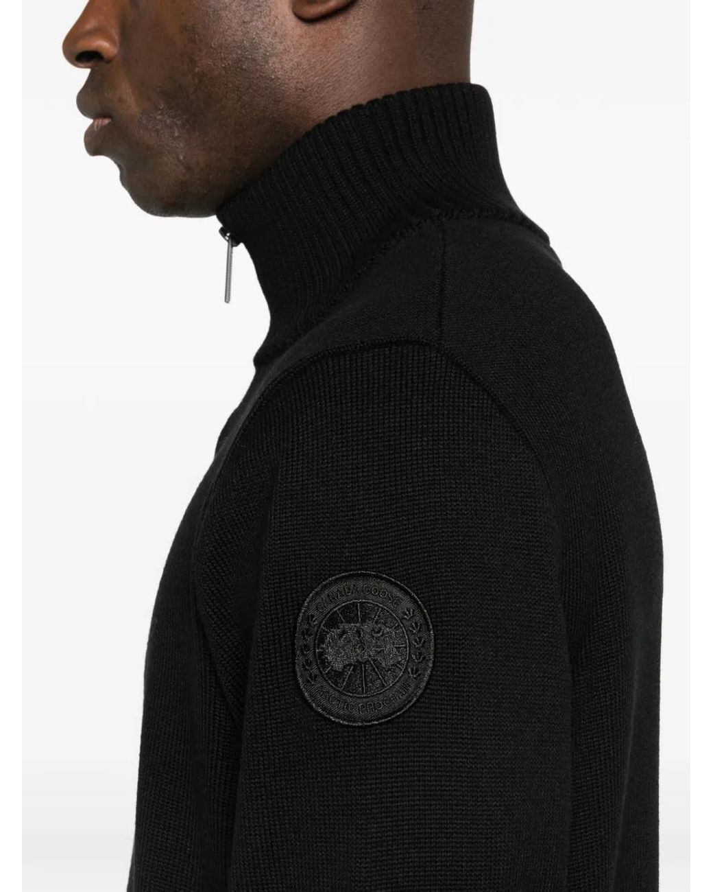 Canada Goose Black Rosseau Half-Zip Sweater for men
