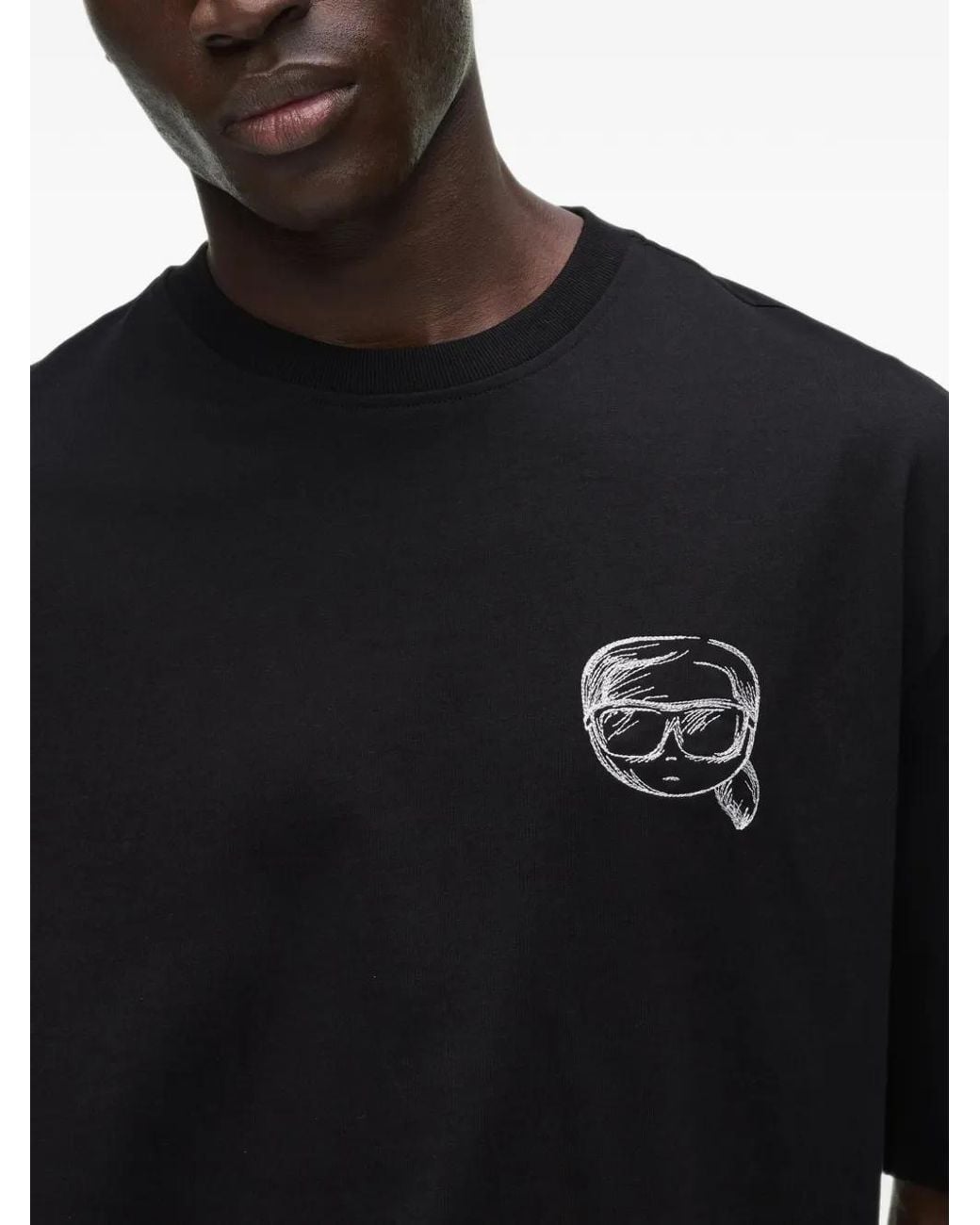 Karl Lagerfeld Black Ikon Sketch T-Shirt for men