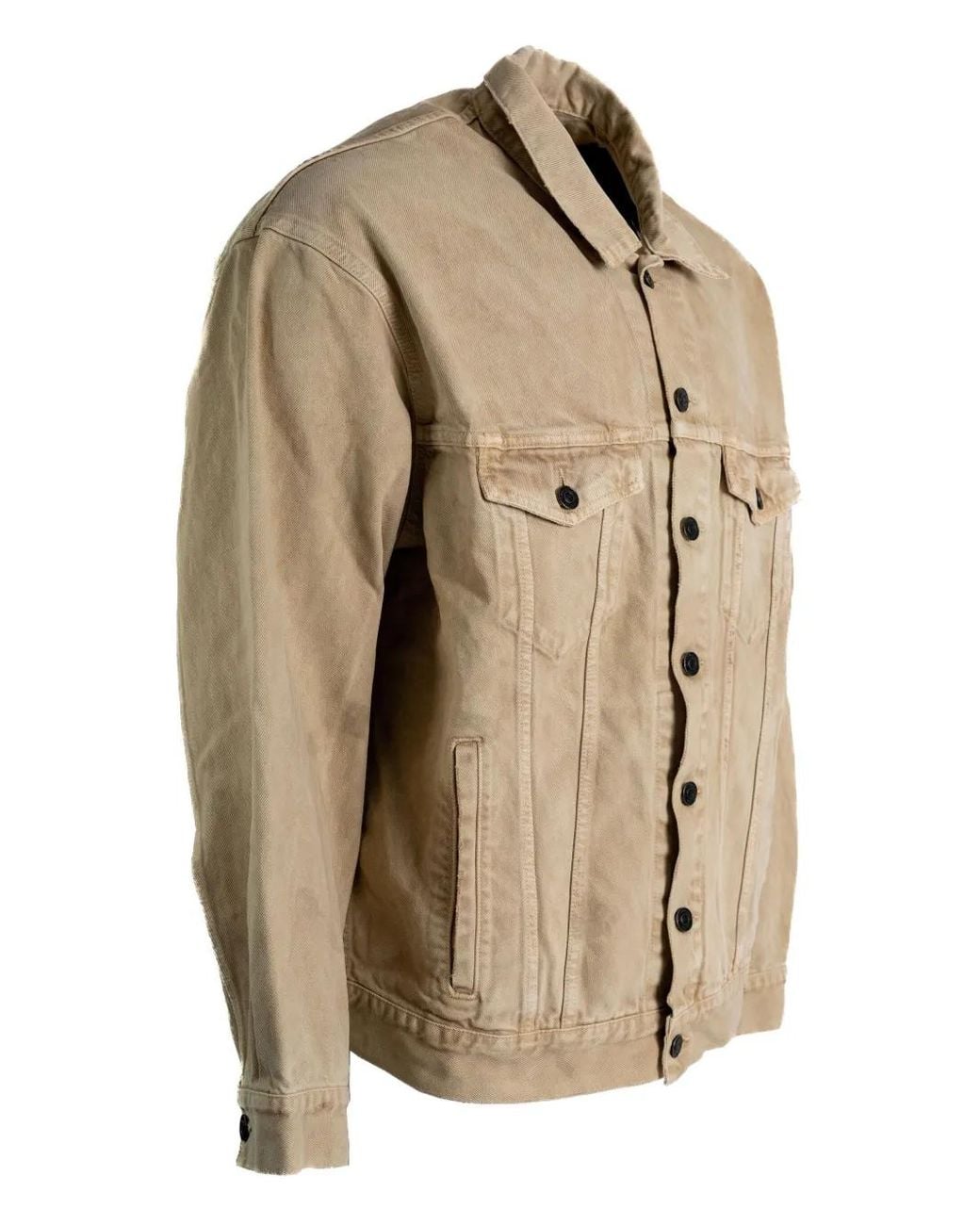 Balenciaga Brown Logo-Print Denim Jacket for men