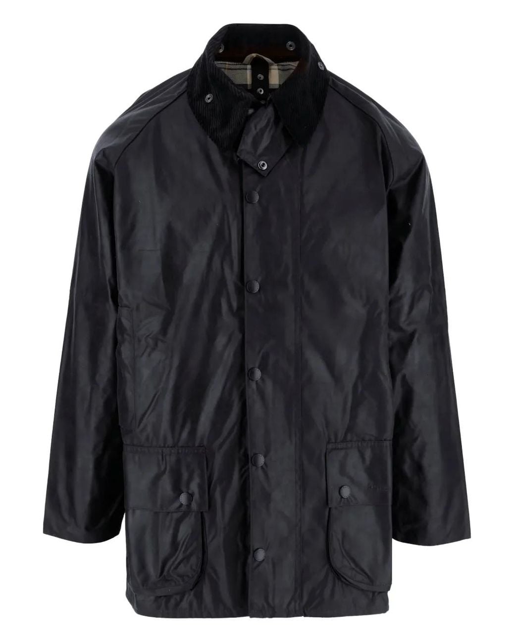 Barbour Black Corduroy-Collar Coat for men