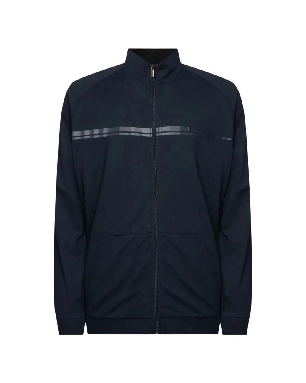 Boss Blue Authentic Logo-Print Zip-Up Sweater for men
