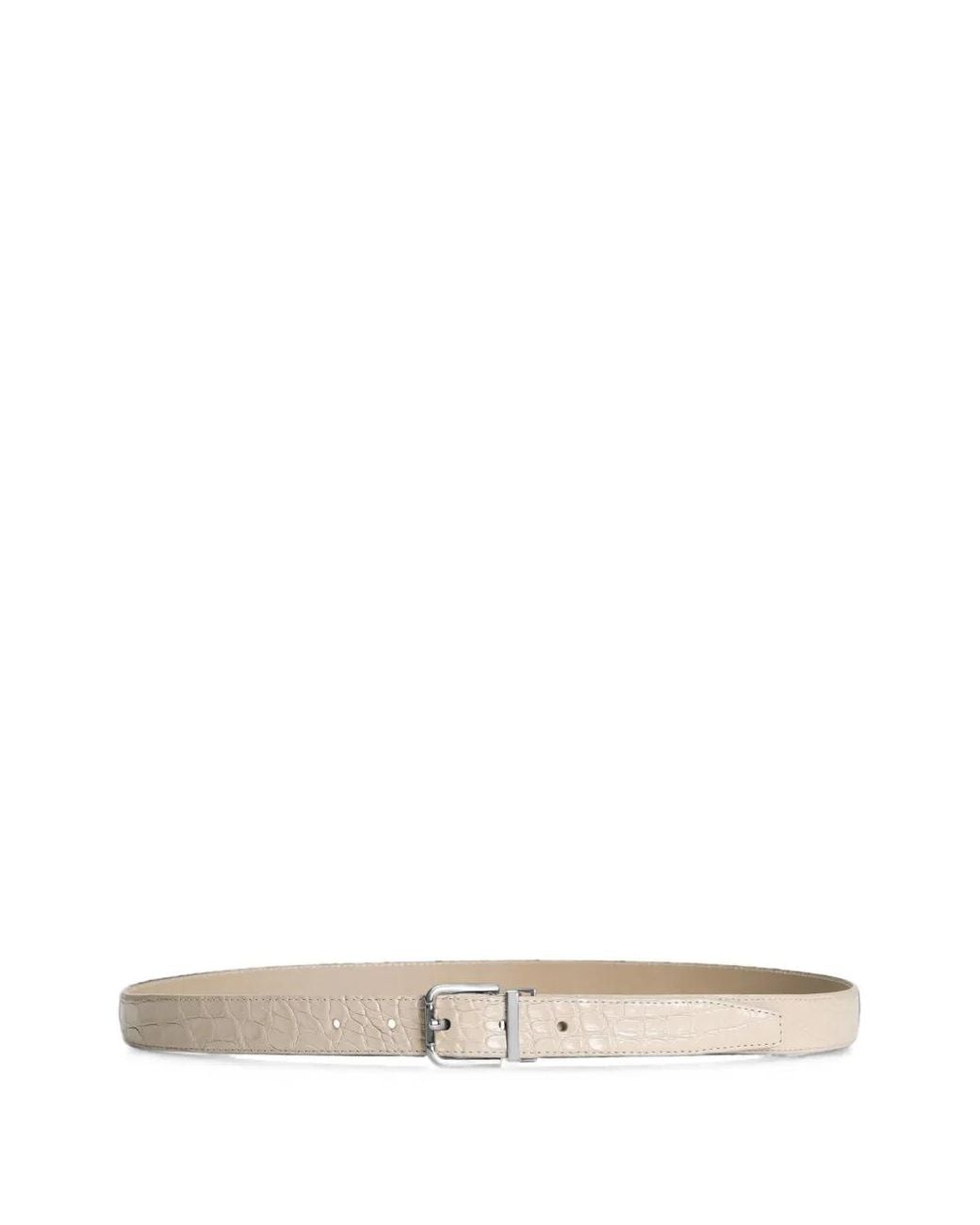 Dolce & Gabbana White Caiman Belt for men