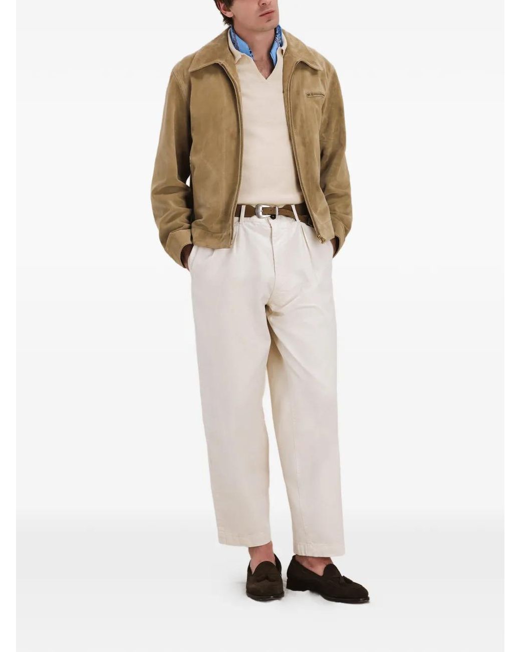 Fortela Natural Rhode Zip Suede Leather Jacket for men