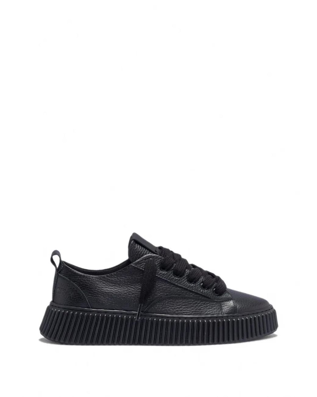 Rhun Black Treble 2019 Grained Leather Sneakers