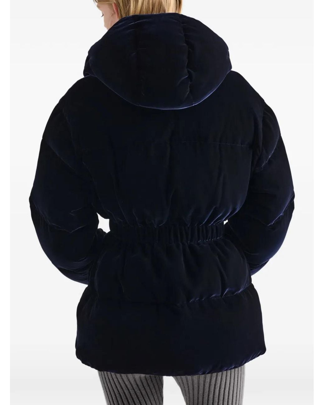 Prada Donsjack Met Fluwelen Afwerking in het Blue