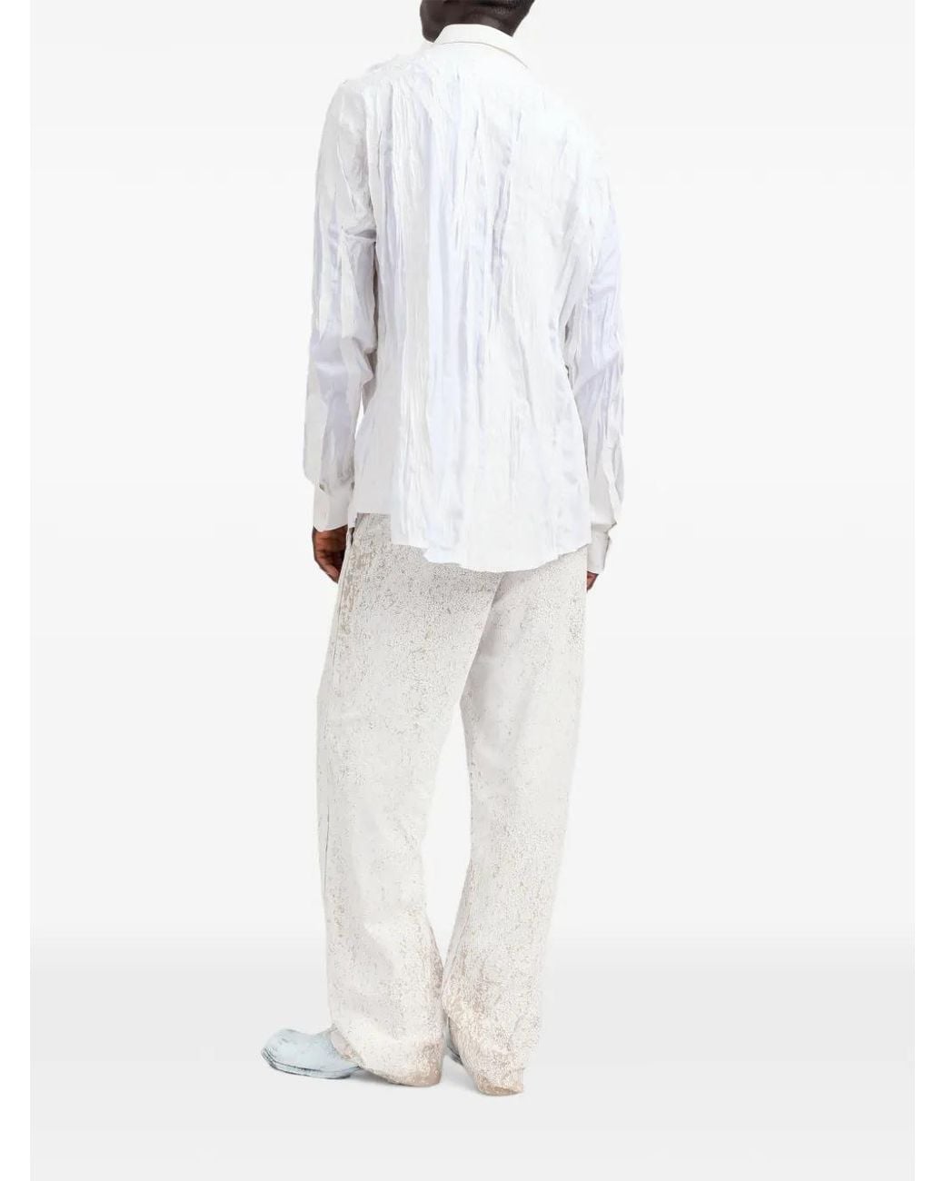 Maison Margiela White Bianchetto Crinkled-Effect Shirt for men