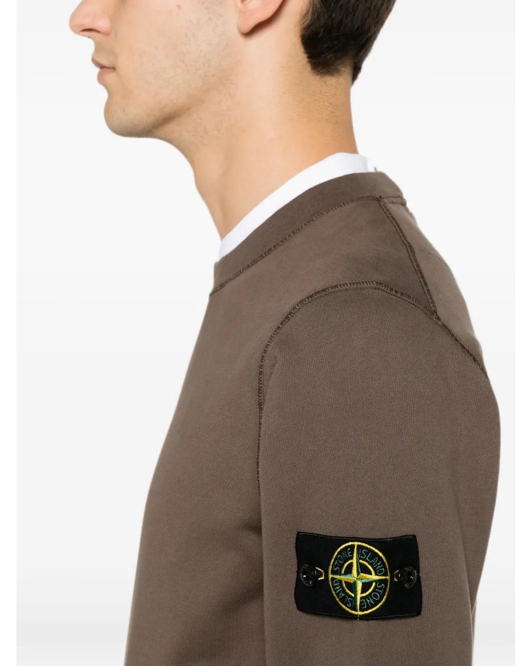 Stone Island Brown Round Neck Sweatshirt for men