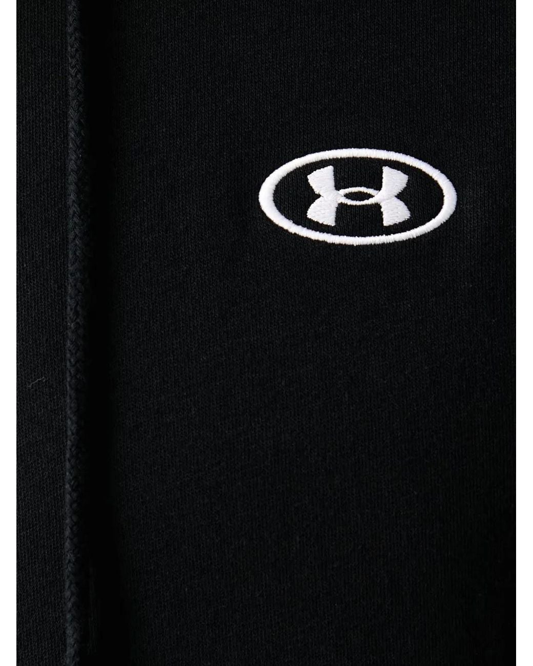 Under Armour Black Logo-Embroidered Zip-Up Hoodie for men