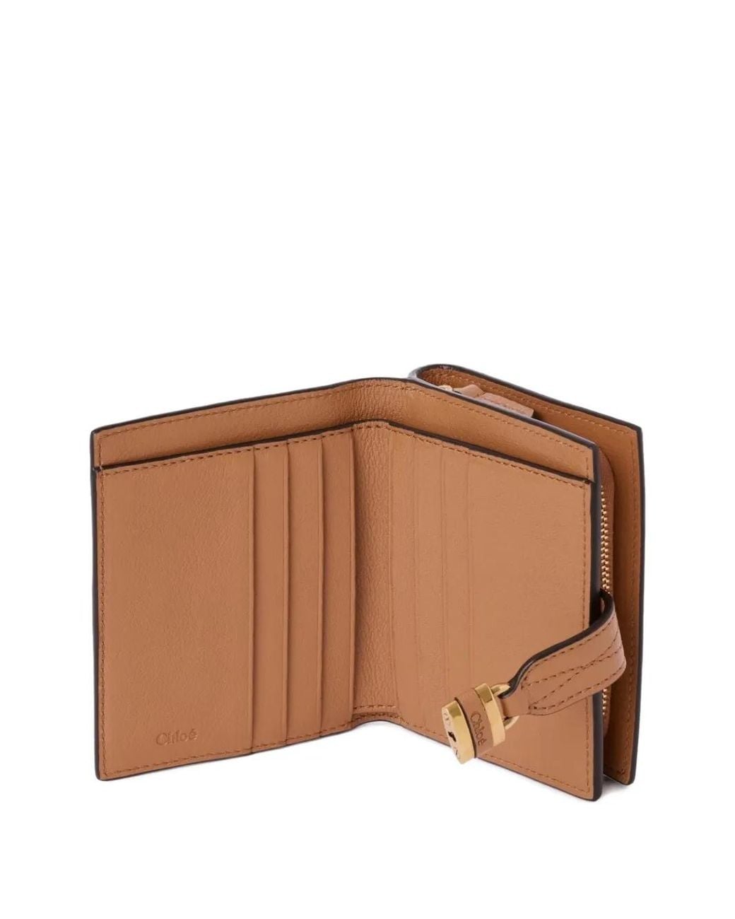 Chloé Brown Padlock-Detail Leather Wallet