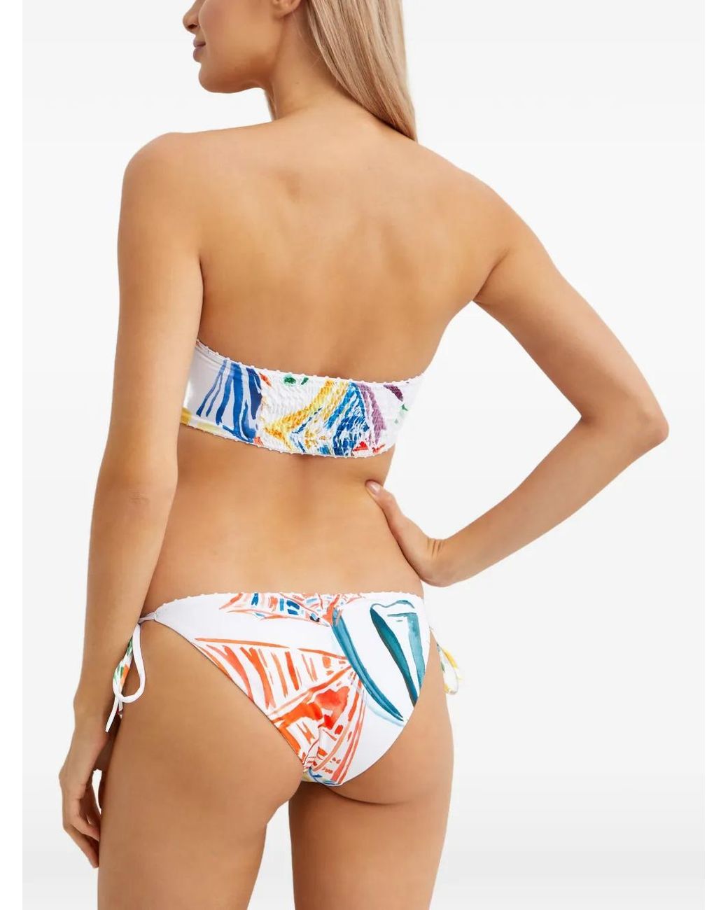 Charo Ruiz Blue Cecilia Lace-Up Bikini Top