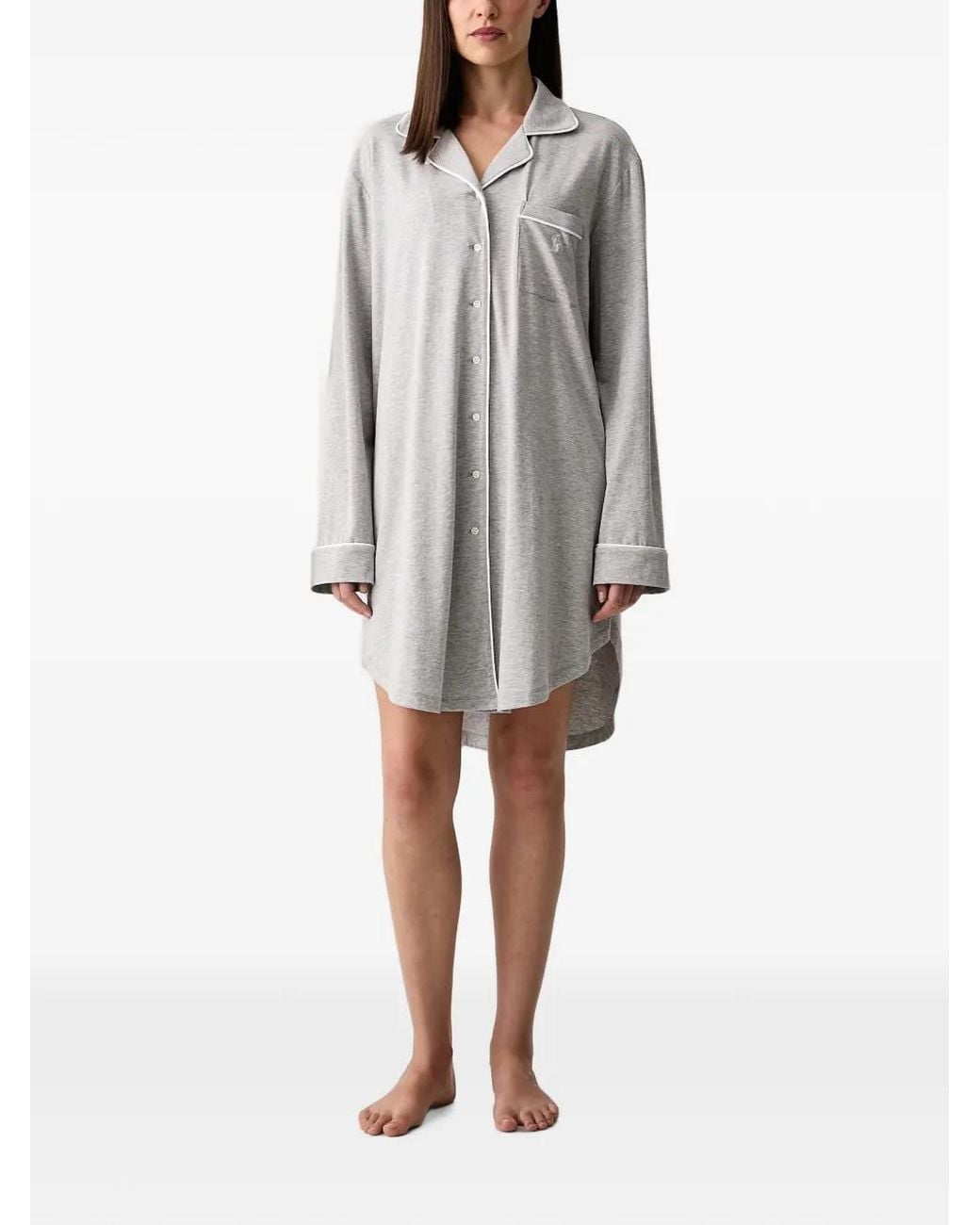 Polo Ralph Lauren Gray Robe-Nuisette À Logo Brodé