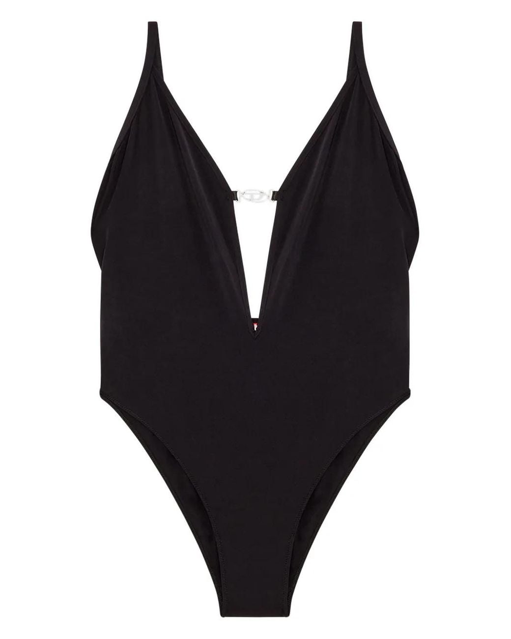 DIESEL Black Oval D-Plaque Jersey Bodysuit