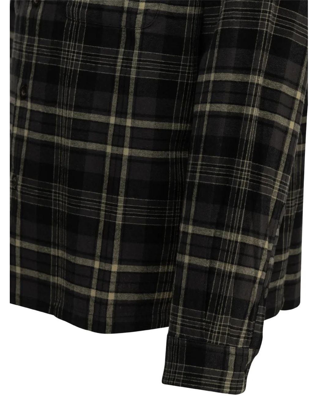 Human Made Black Check Logo-Patch Shirt for men