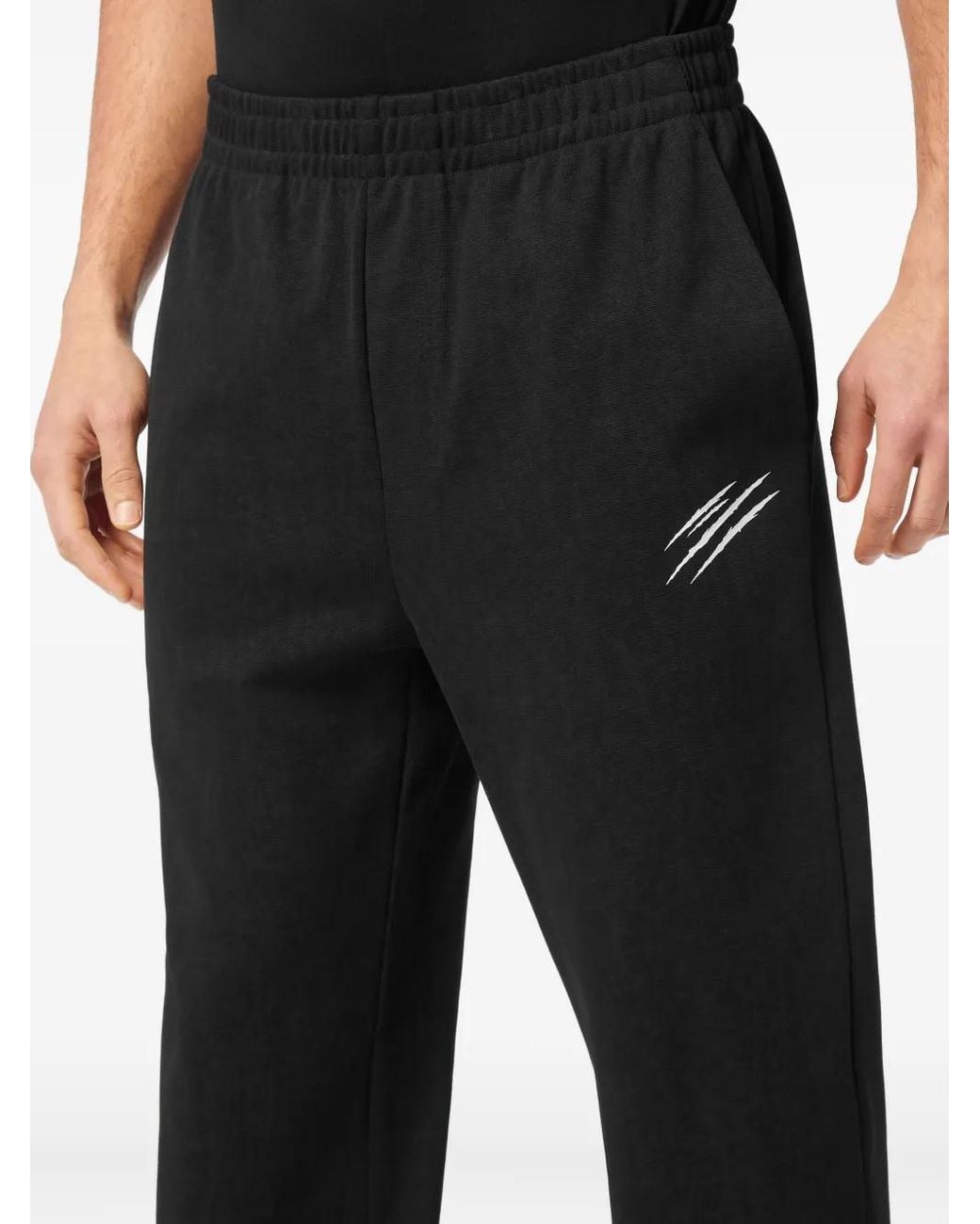 Philipp Plein Black Cold Dye Loose-Fit Track Pants for men