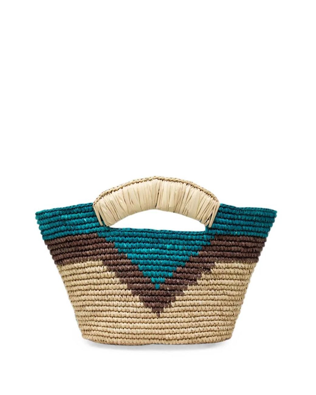 Sensi Studio Blue Mini Geometric-Pattern Tote Bag