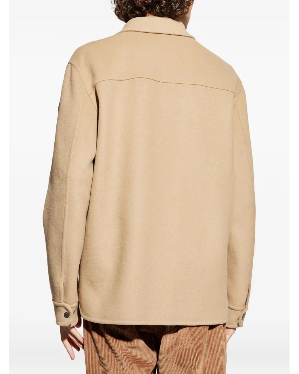Moncler Natural Tagnit Leather-Patch Shirt Jacket for men