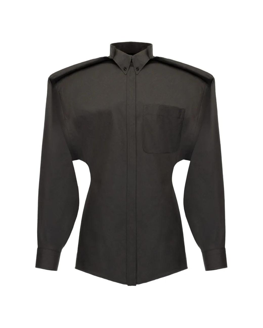 Situationist Black Button Balloon Sleeve Shirt