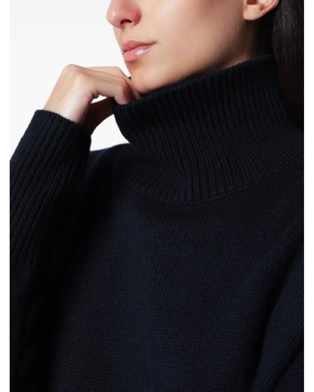 Lisa Yang Blue Heidi High-Neck Sweater