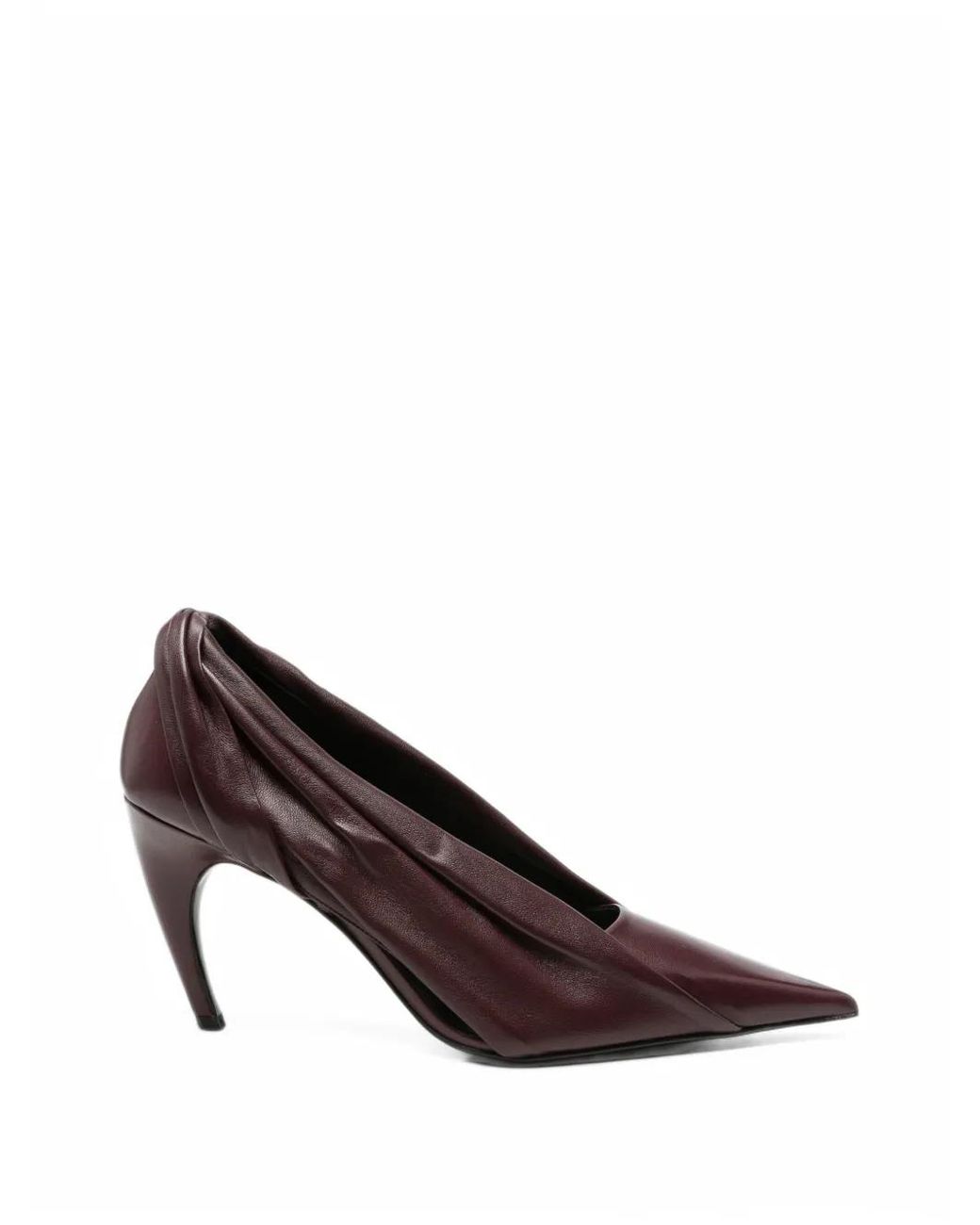 Khaite Brown Eve Draped Leather Pumps