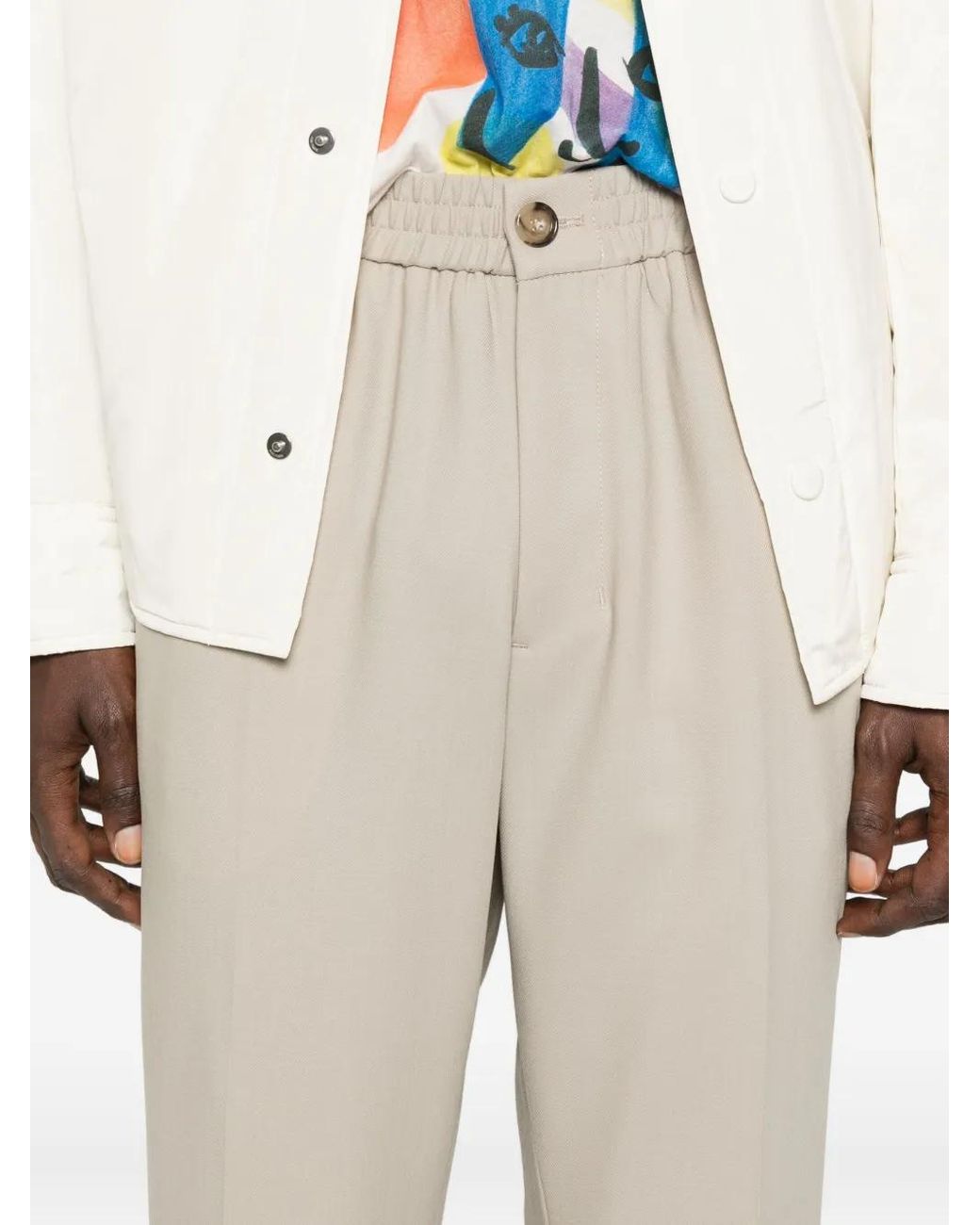 AMI Natural Wool Pants for men