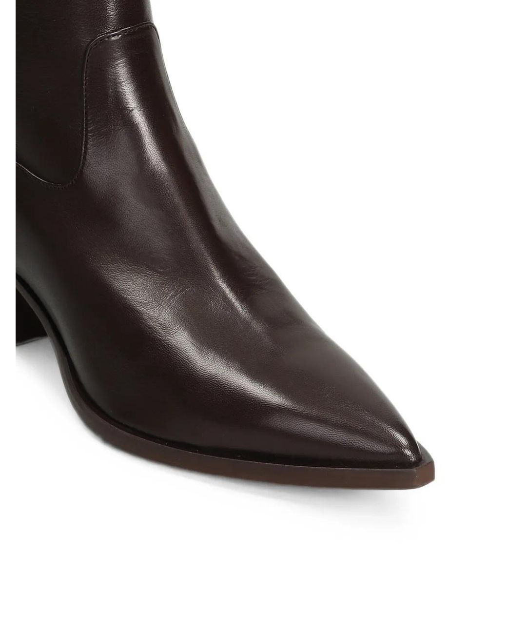 Mara Bini Brown Pointed-Toe Leather Ankle Boots