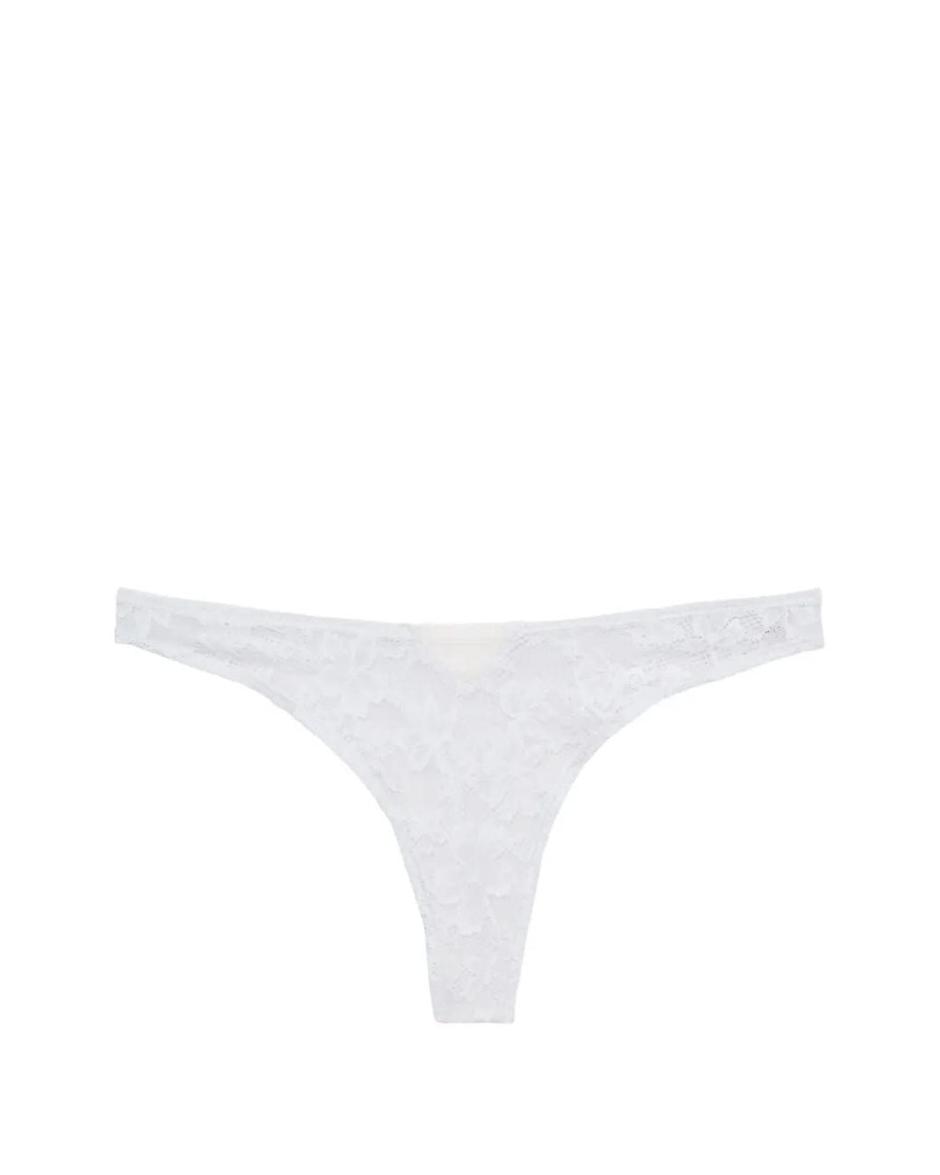 Fleur du Mal White Le Stretch Lace Thong