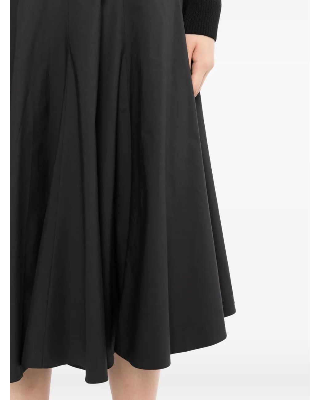 JNBY Black Draped Flared Skirt