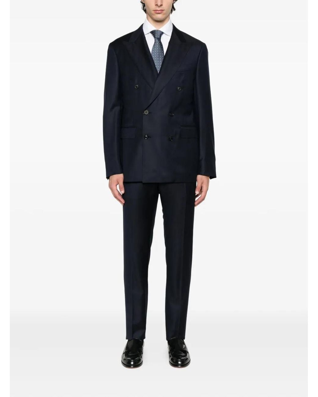 Canali Black Double-Breasted Suit for men