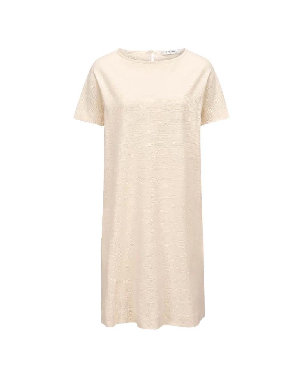 Circolo 1901 White Piqué-Weave Short-Sleeve Mini Dress