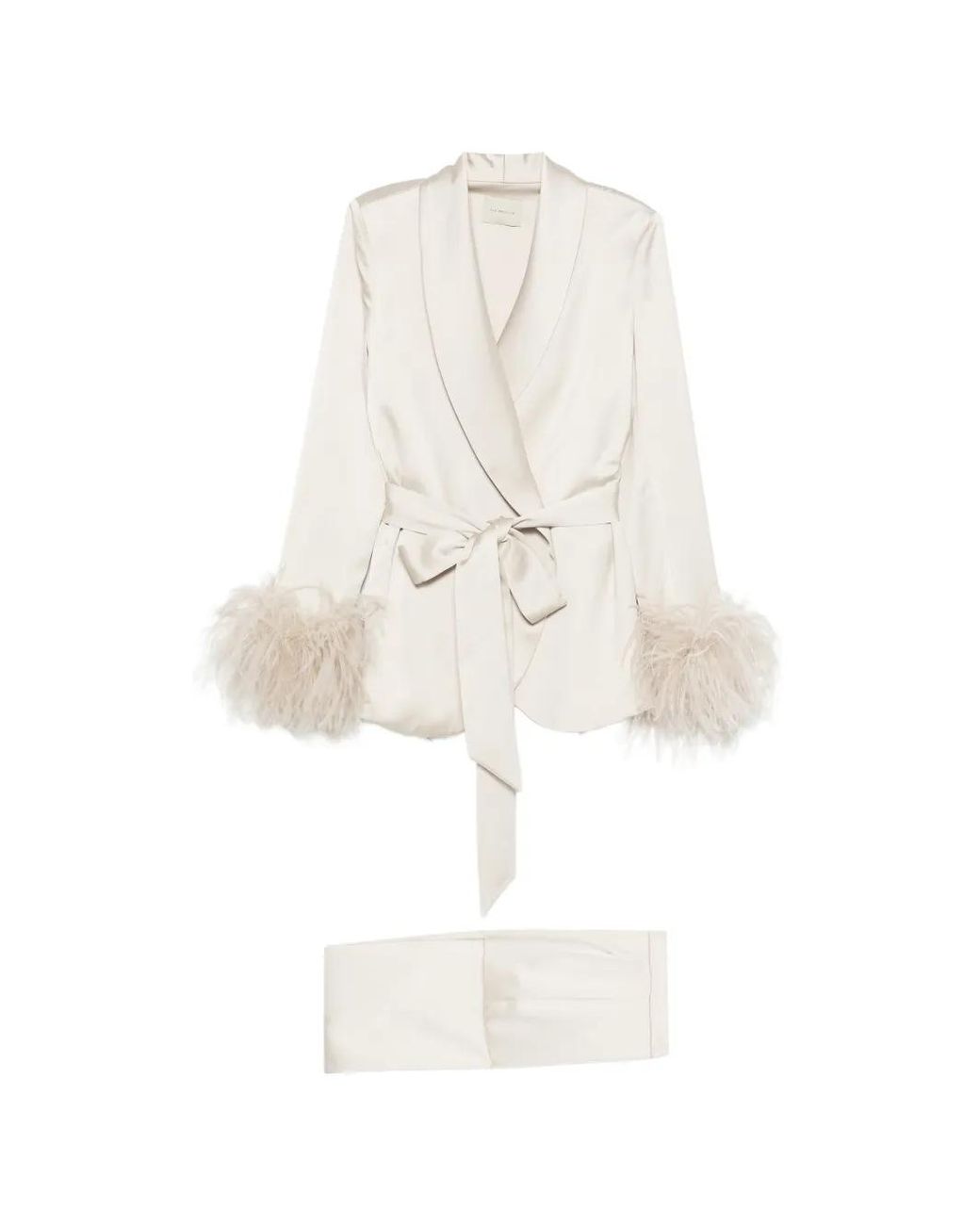 The Archivia White Jumpsuit Mit Federn