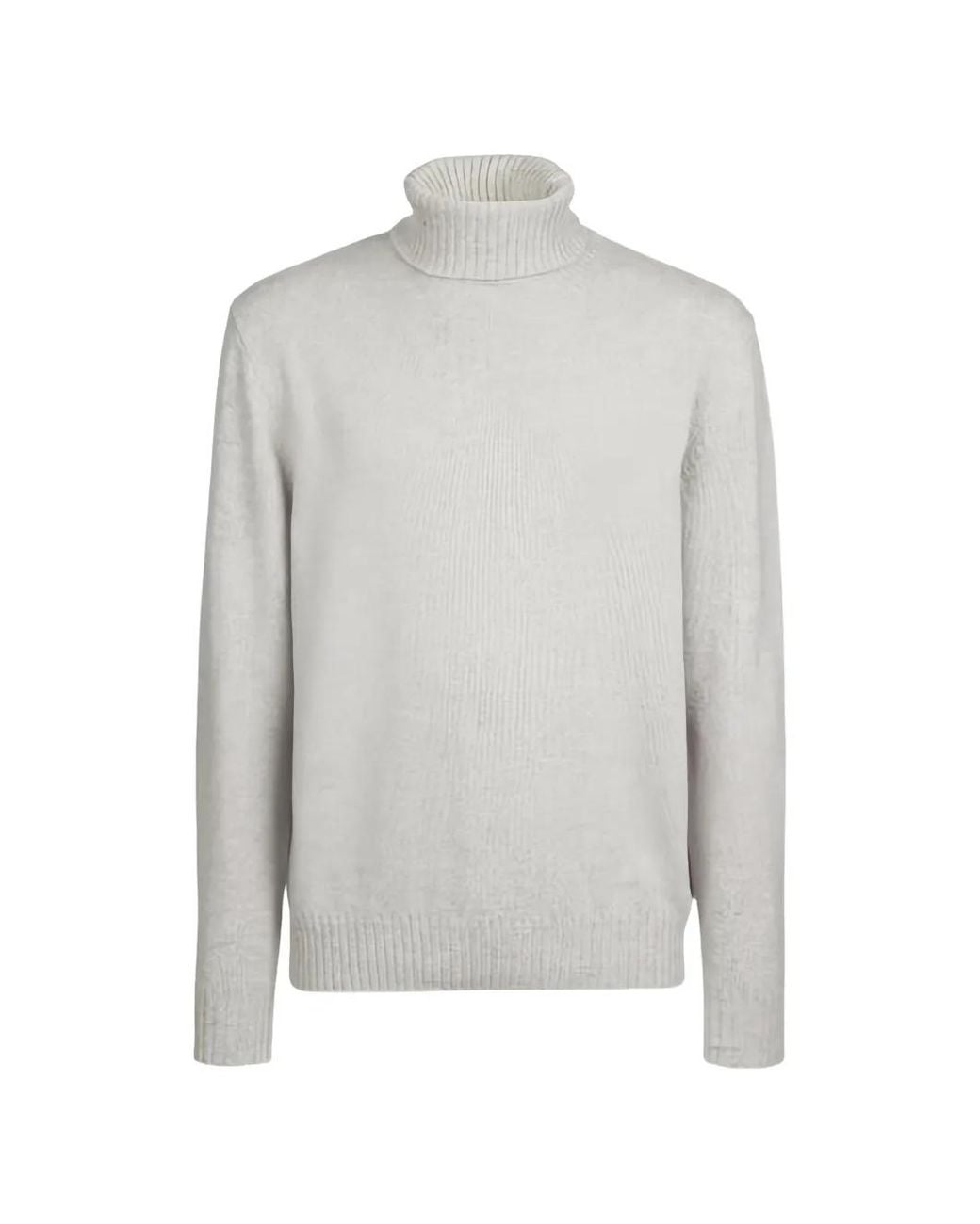 Sease Gray Roll-Neck Ribbed Cashmere Sweater for men