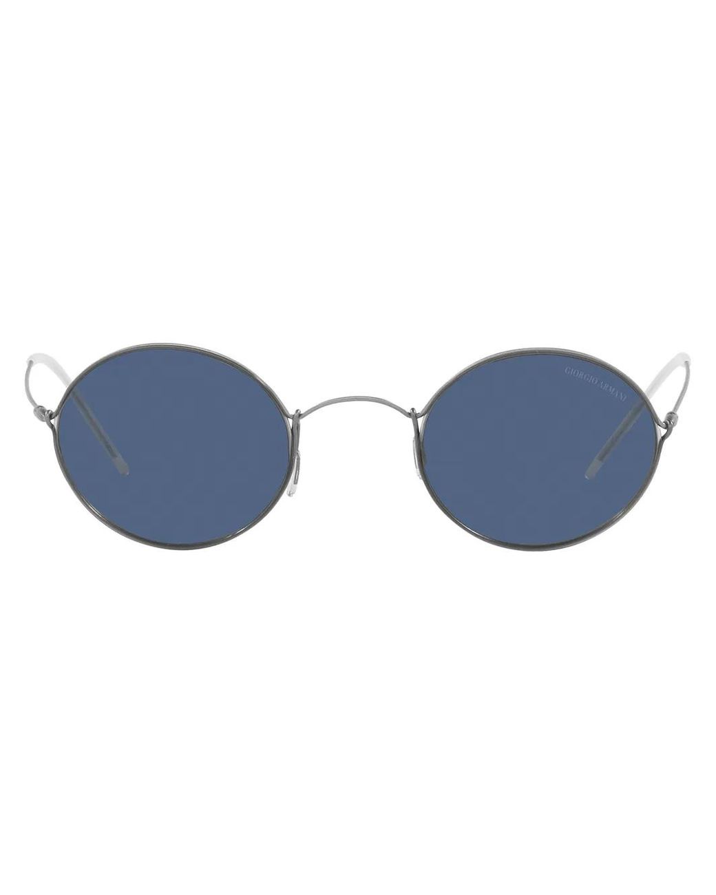Giorgio Armani Blue Round-Frame Sunglasses for men