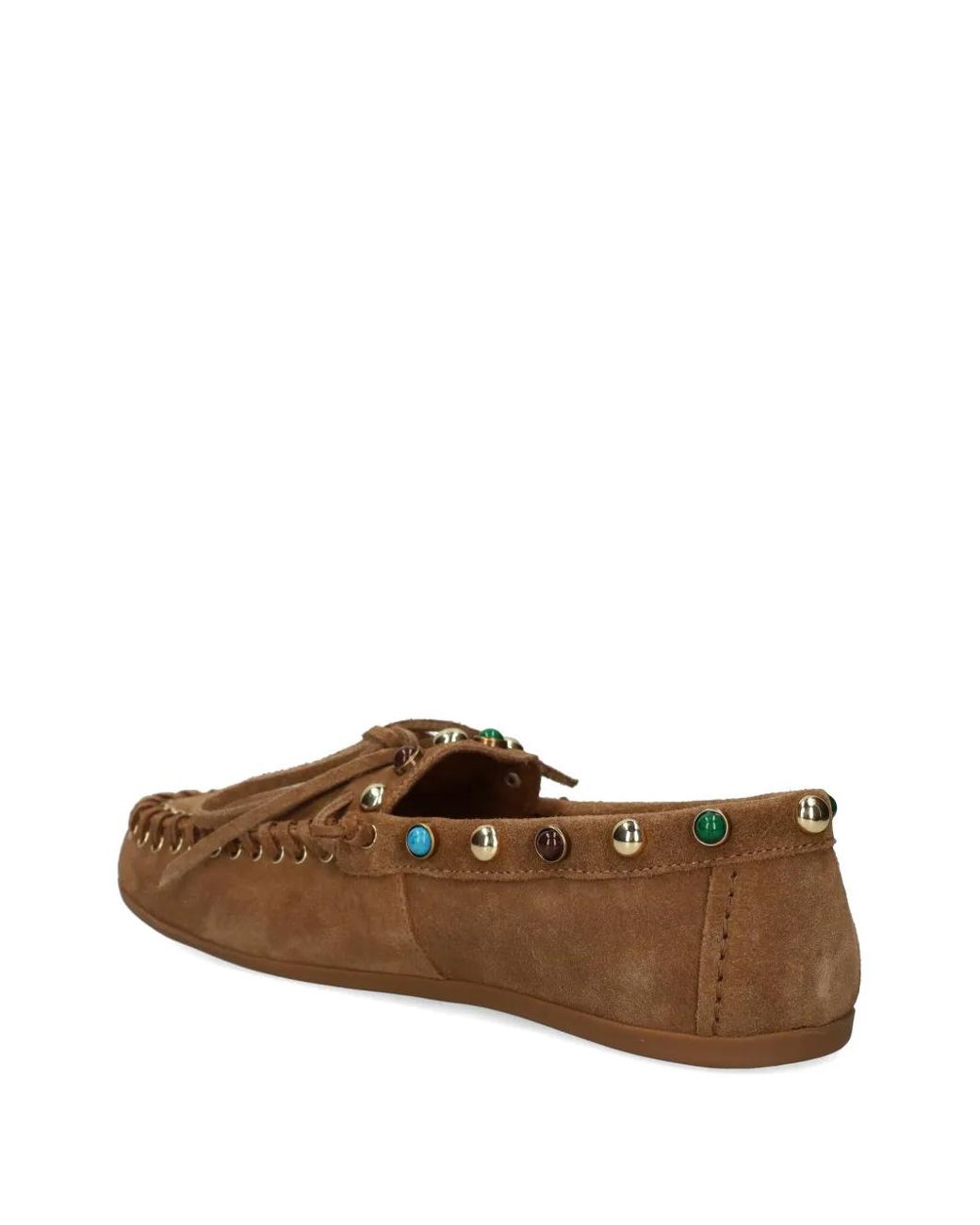 Bibi Lou Brown Studded Tie Loafers