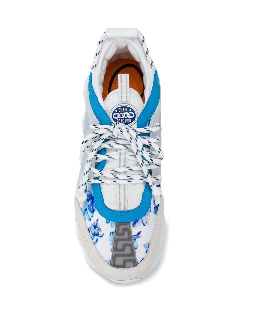 Versace Chain Reaction Floral Print Sneakers in White for Men | Lyst