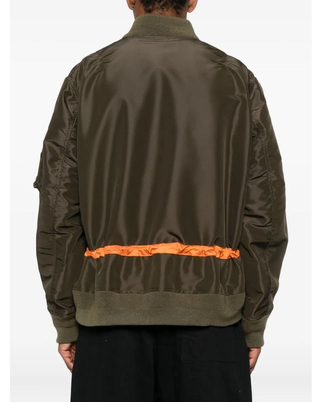 Sacai Brown Drawstring-Waist Bomber Jacket for men