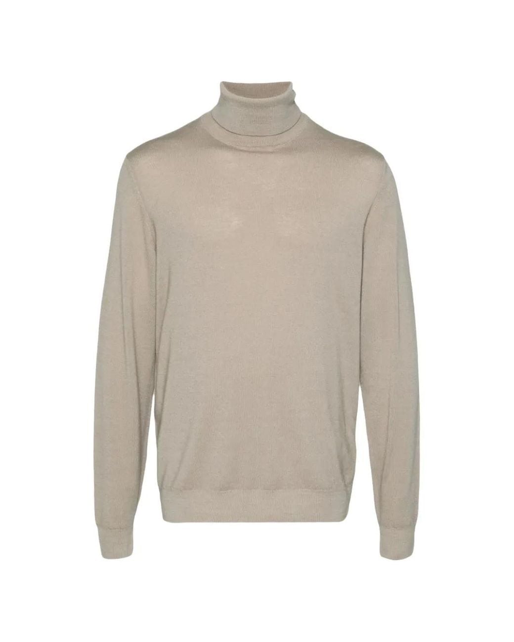 Jacob Cohen Natural High-Neck Wool Sweater for men