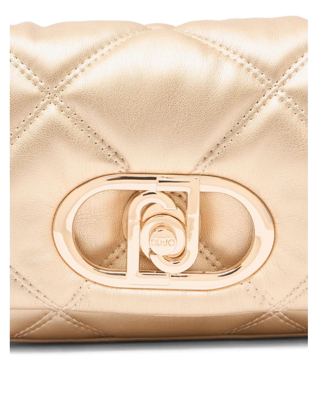 Liu Jo Metallic Quilted Monogram Satchel