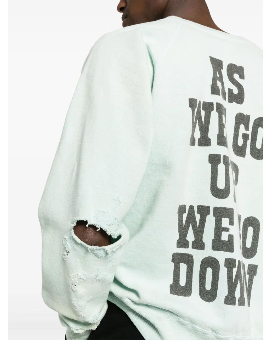 SAINT Mxxxxxx White Distressed Graphic-Print Sweatshirt for men