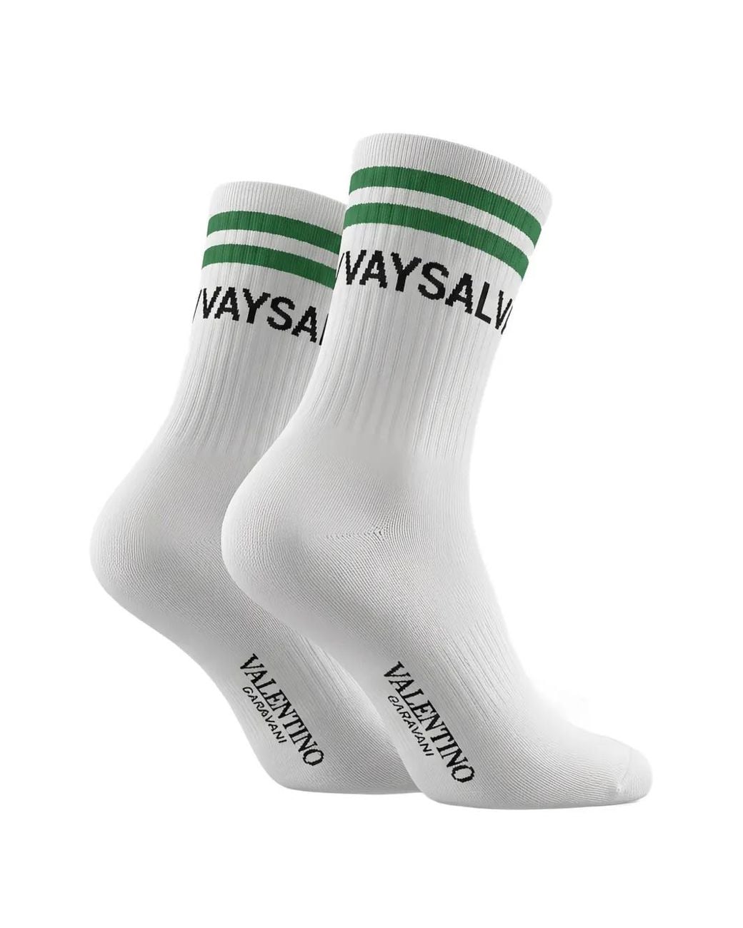 Valentino Garavani Gray Chaussettes À Logo Imprimé En Maille Intarsia for men