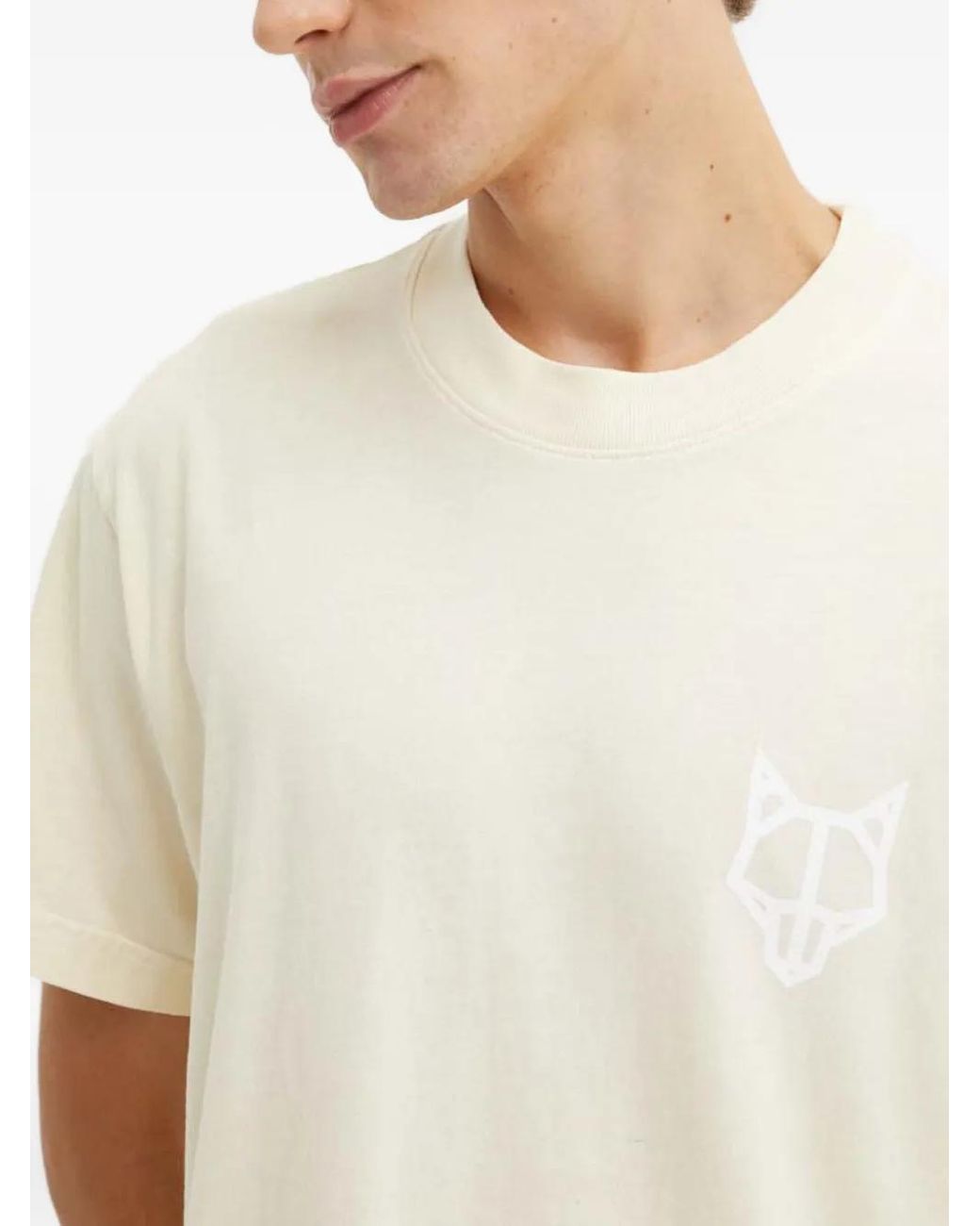 Naked Wolfe White Logo-Print T-Shirt for men