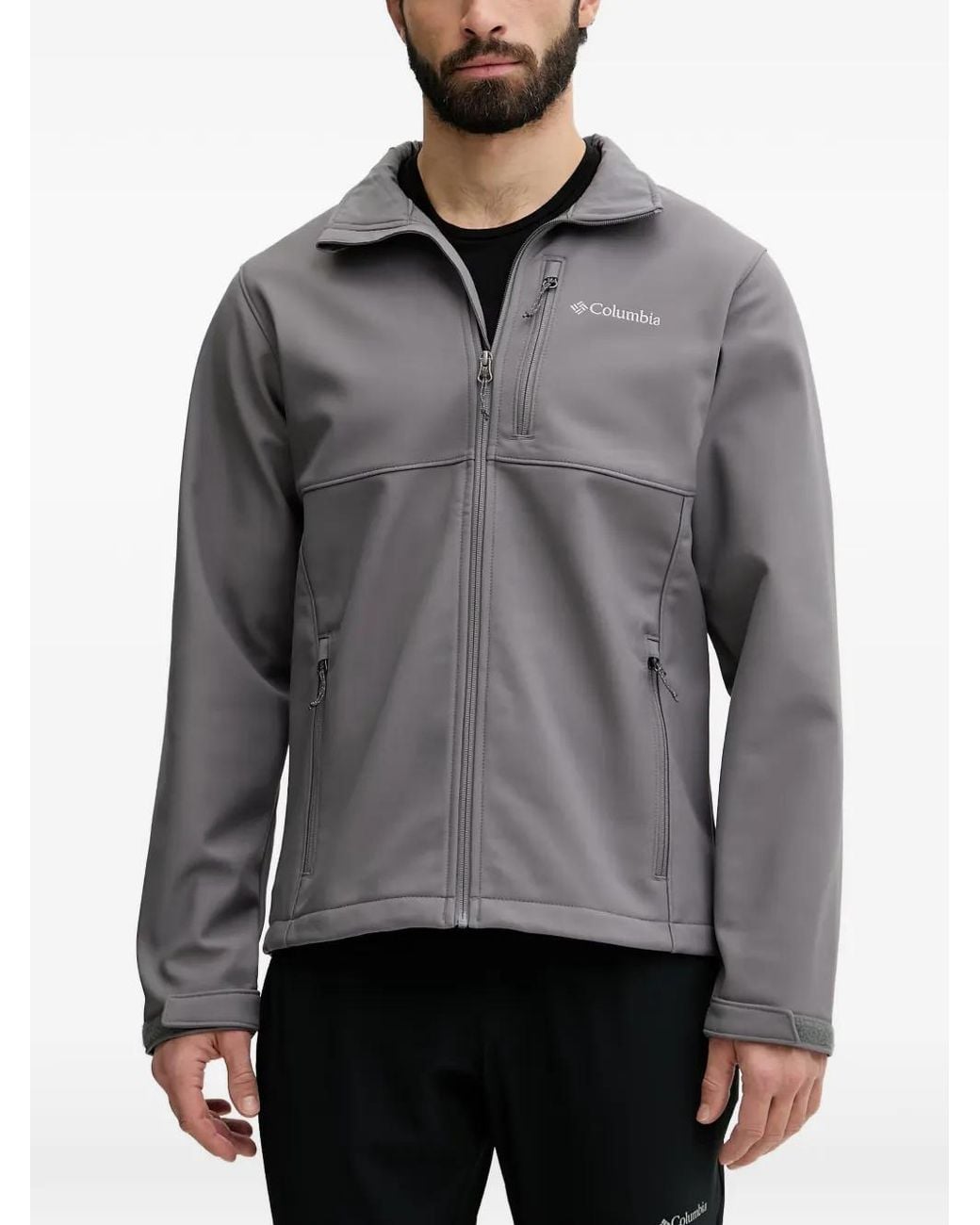 Columbia Gray Ascender Logo-Print Zip-Up Jacket for men