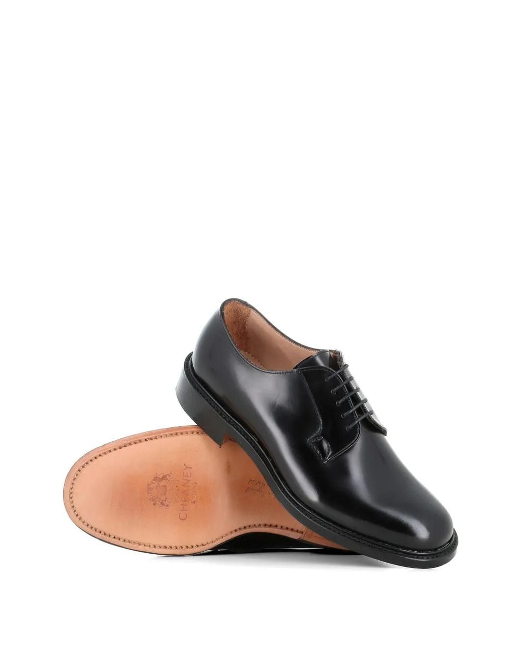 Cheaney Black Lace-Up Derby Shoes for men
